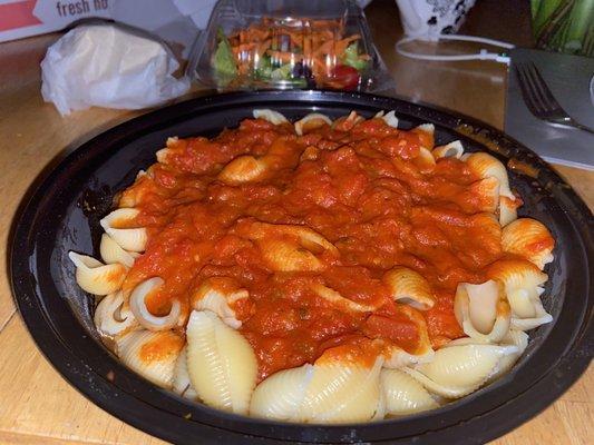 Geno's pasta is always cooked perfectly !  Never mushy & overcooked.