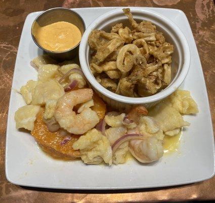 Ceviche and calamari