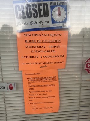 New HOURS. check their website and Facebook for new hours. Yelp and google aren't accurate.