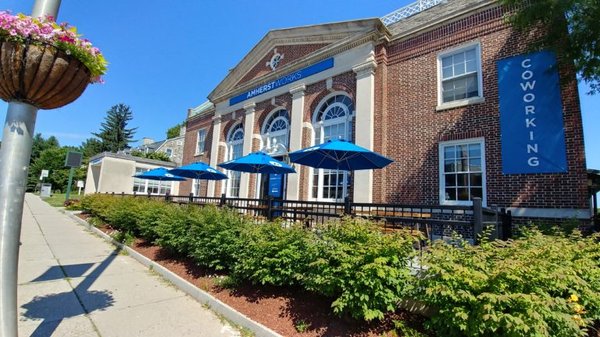 Outside, beautiful patio for the warmer weather!