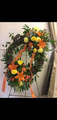 Funeral flowers wreath