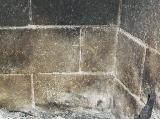 fireplace mortar cracks