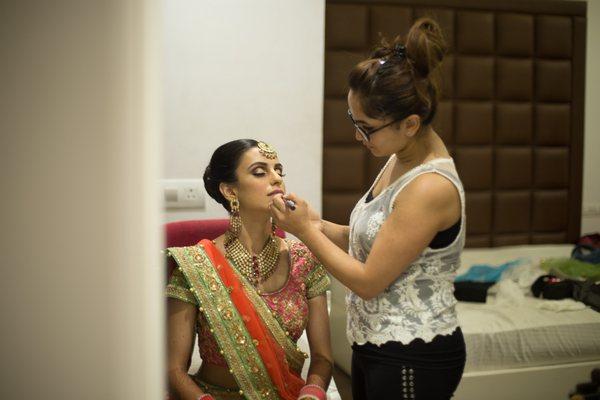 Makeup Artist Jyoti Sood at work