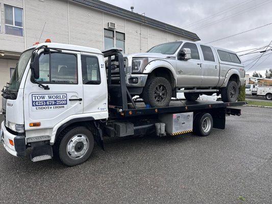 Flatbed towing