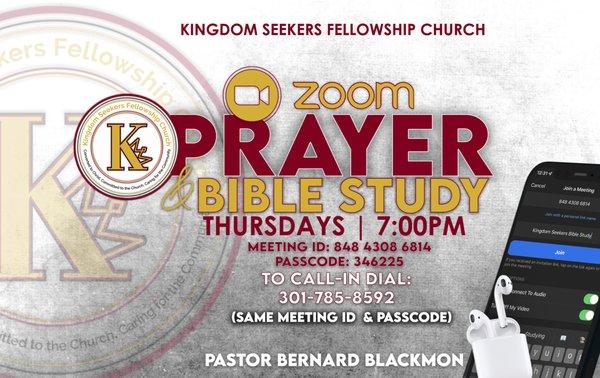 Join us Thursday's for Bible Study.  Email to confirm when we are in session.