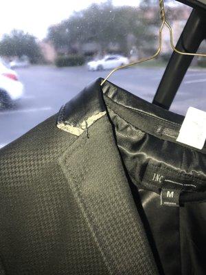 My jacket was not like this when I dropped it off. I made the mistake of not taking before pictures.