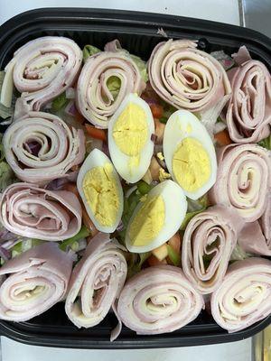 Chefs salad with hard boiled eggs