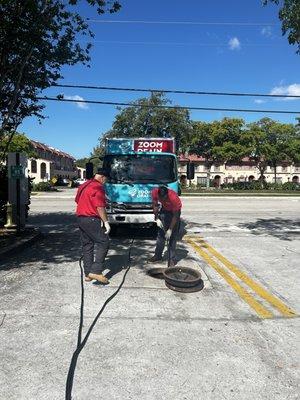 Sewer line cleaning