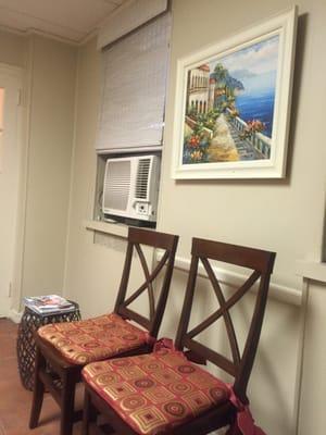 Seating area of dentist office