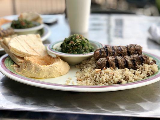 Charbroiled Beef Kafta Over Hashwa. August 2021.