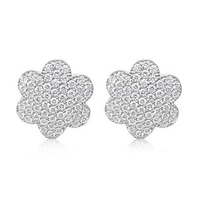 Diamond Flower Stud Earrings