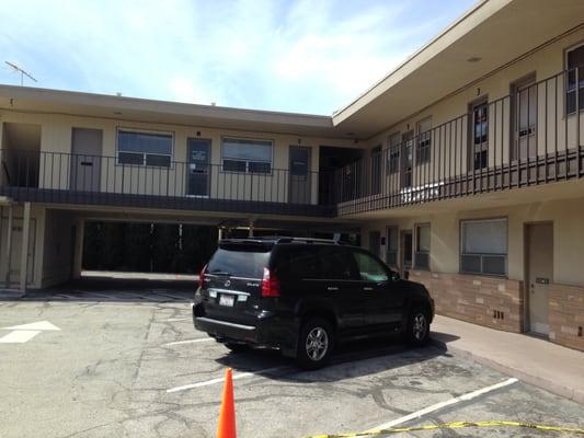 Parking lot and building.  Office is in Suite 8 on second floor.