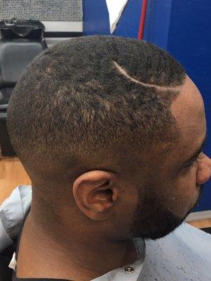 Bald fade w part, beard trim, ASU,Tempe,Phoenix, Black barbers, African American hairstyle