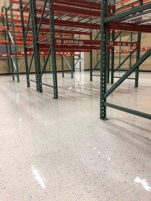 The final result of cleaning a floor for a business