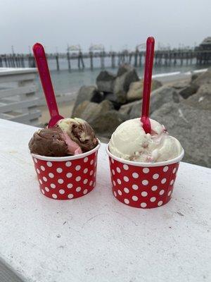 Spumoni and a raspberry swirl with a lovely view...