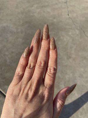 Gold dip nails