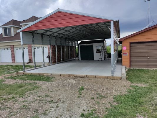 Finished 22x40 foot carport.