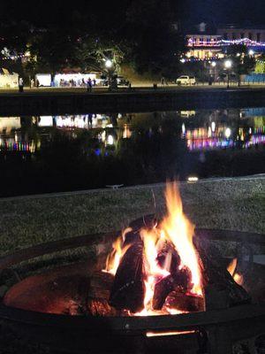 Fire pit and river