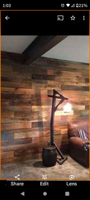 Reclaimed wood from J & A Barnwood used for accent wall.