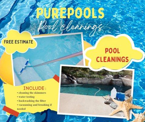 Needing a pool cleaning service shoot us a text or call for a free estimate!