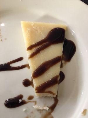 Looks like cheesecake but it's the best Parmesan in da world with some balsamic glaze.