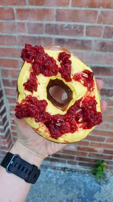 Limoncello raspberry swirl donut