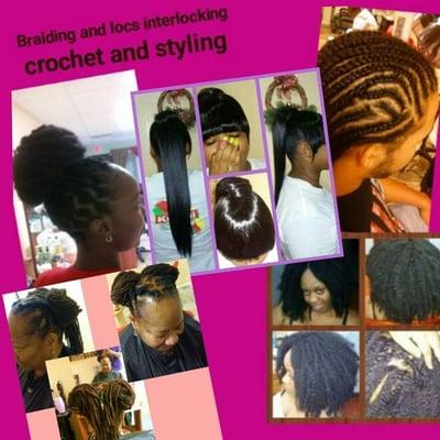 Crochet, braiding, locs interlocking