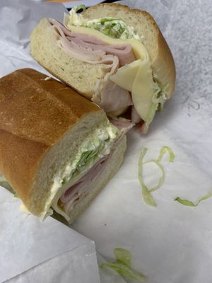 Turkey ham and provolone sub