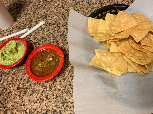 Complimentary chips and salsa