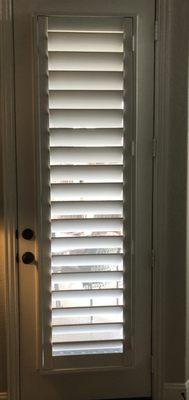 Perfect fit 4 1/2" wood shutters for our back door