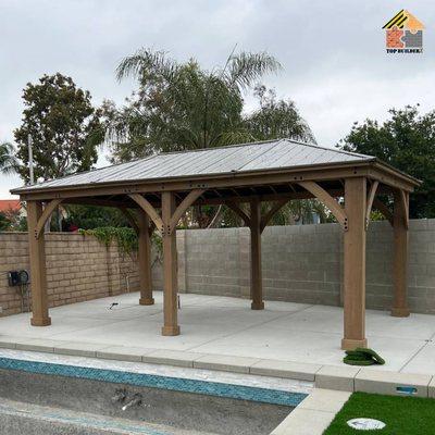 Fixed and installed 12x20 Gazebo (wood) by Top Builderz