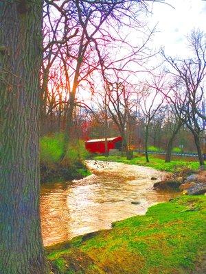 Bartram's Covered Bridge -- spring