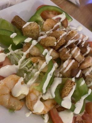 Shrimp salad with ranch dressing