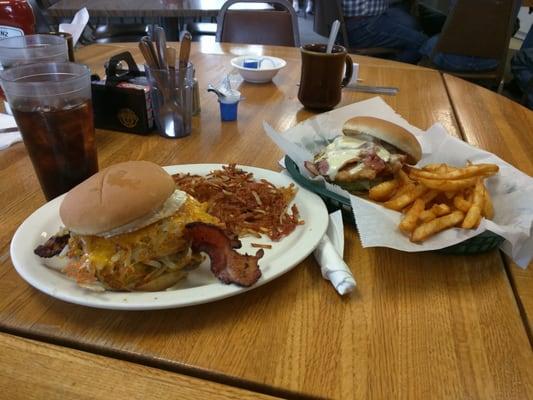 Breakfast Burger and Chicken Cordon Bleu, awesome!