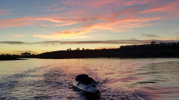 Kayaking at sunset in Newport Back Bay #sunset