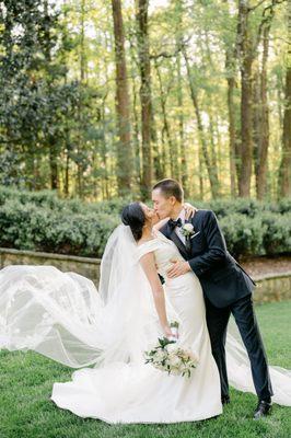 Wedding dress alterations by Gizzelle James Couturiere. Wedding dress from Sweet Elegance (Decatur). Photo by Leigh Wolfe Photography.