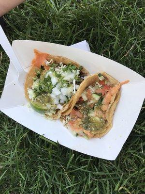 Steak and shrimp tacos.