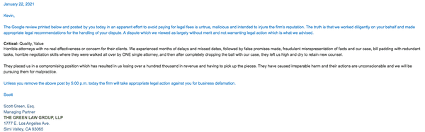 Threats against First Amendment free speech protections and Anti-SLAPP laws. Straight coercion, blackmail, and possibly extortion.