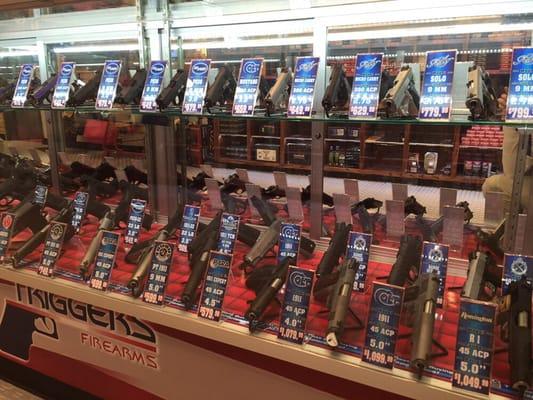 Wide selection of handguns