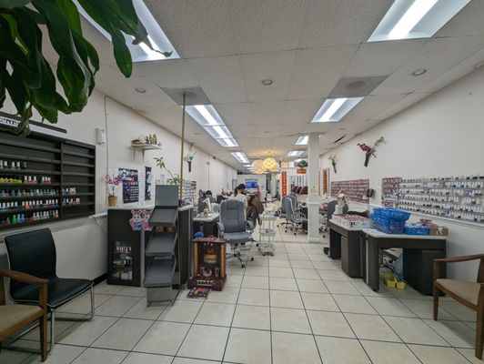 Inside nail salon