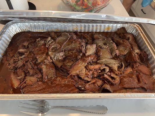 Pan of brisket! Sooo good!!