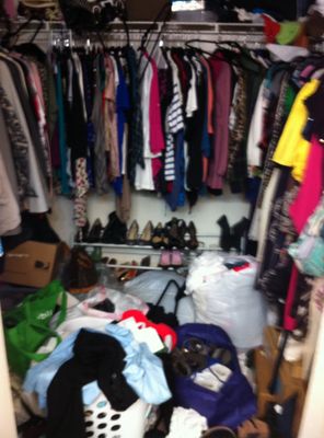 Unorganized Photo of a Closet