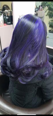 Our lovely customer wanted an exotic purple dye