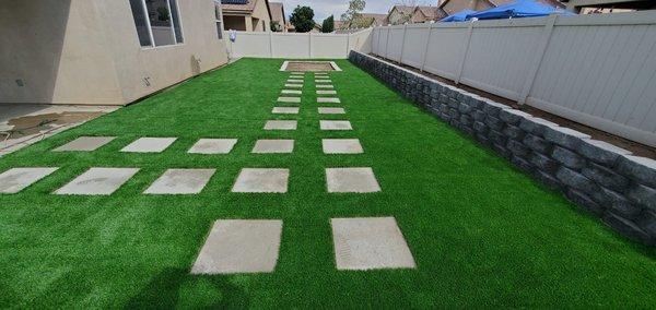 Turf and concrete pad