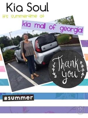 Congrats to you, Ms. Speight on your cute new Kia Soul! Thank you again from Karem and the team. Enjoy the rest of your Summer!