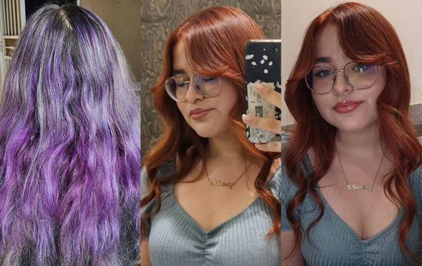 From faded purple/teal to an even copper