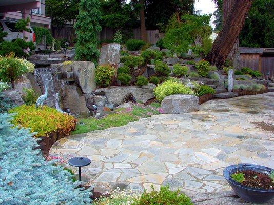 Water feature and patio in East Olympia