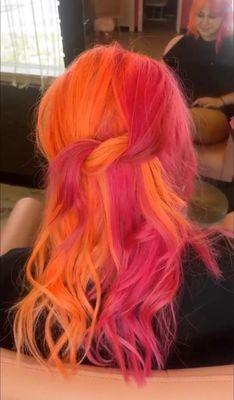 Orange and Pink Hair