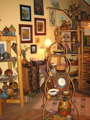 Pottery, gourds, home decor items and jewelry all made at Lake Tahoe!