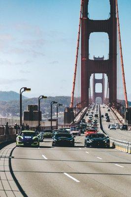 Gold Rush 9INE Rally shutting down the Golden Gate Bridge. What a rush!